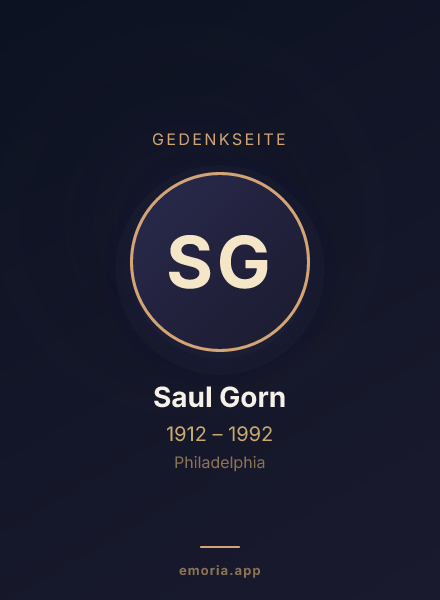 Gedenkportrait von Saul Gorn
