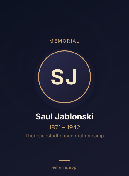 Memorial portrait of Saul Jablonski