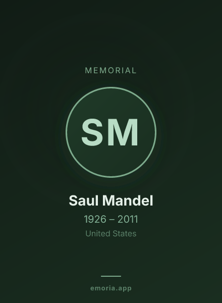 Memorial portrait of Saul Mandel