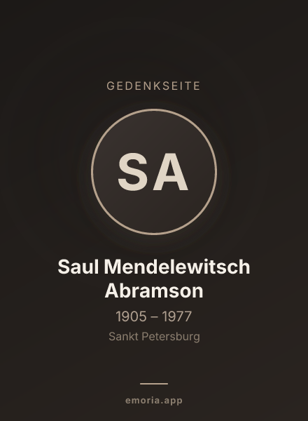 Gedenkportrait von Saul Mendelewitsch Abramson