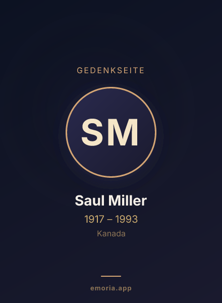 Gedenkportrait von Saul Miller
