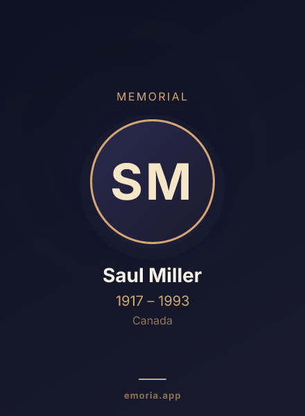 Memorial portrait of Saul Miller