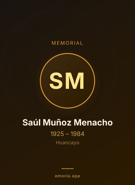 Memorial portrait of Saúl Muñoz Menacho