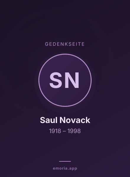 Gedenkportrait von Saul Novack