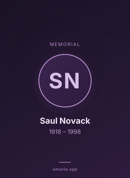 Memorial portrait of Saul Novack