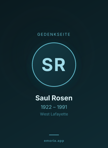 Gedenkportrait von Saul Rosen
