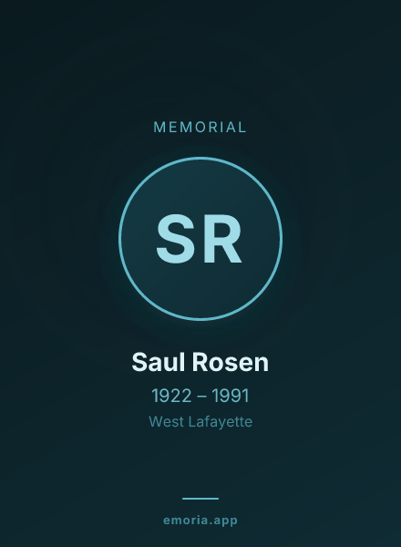 Memorial portrait of Saul Rosen