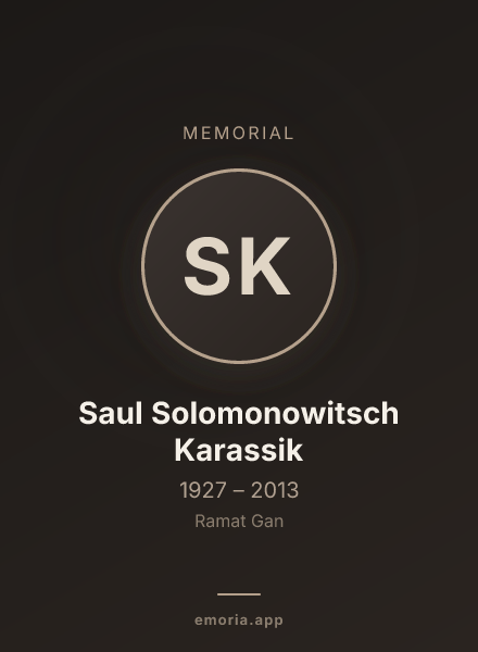 Memorial portrait of Saul Solomonowitsch Karassik