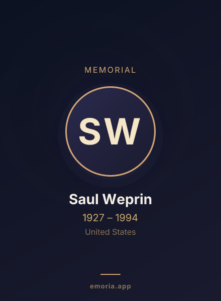 Memorial portrait of Saul Weprin