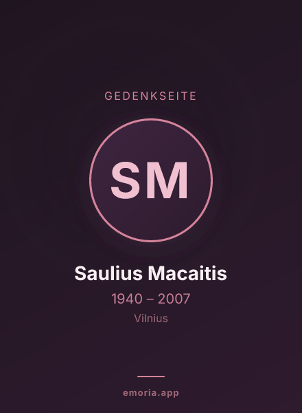 Gedenkportrait von Saulius Macaitis