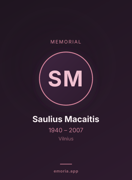 Memorial portrait of Saulius Macaitis