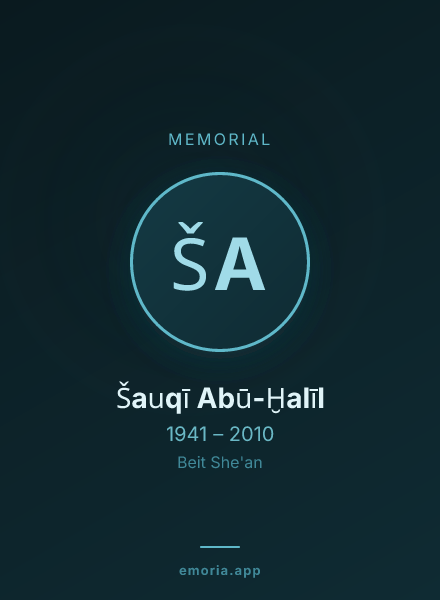 Memorial portrait of Šauqī Abū-Ḫalīl