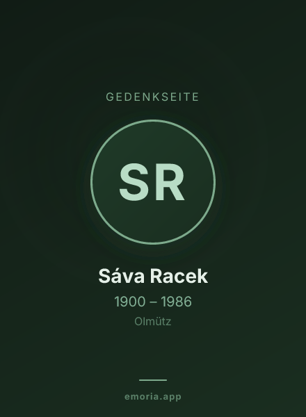 Gedenkportrait von Sáva Racek