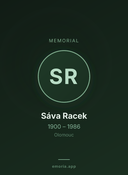 Memorial portrait of Sáva Racek