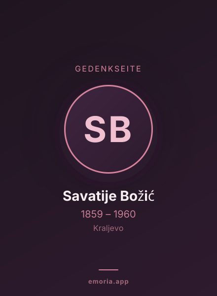 Gedenkportrait von Savatije Božić
