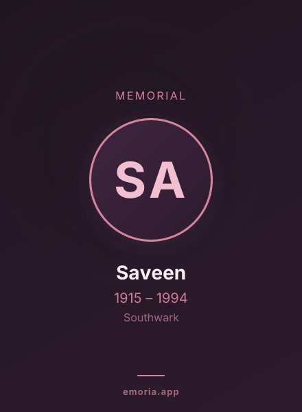 Memorial portrait of Saveen