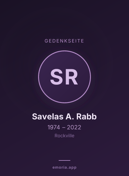 Gedenkportrait von Savelas A. Rabb