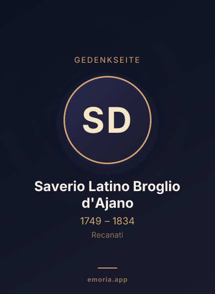 Gedenkportrait von Saverio Latino Broglio d'Ajano