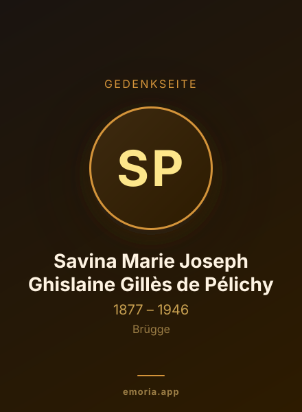 Gedenkportrait von Savina Marie Joseph Ghislaine Gillès de Pélichy