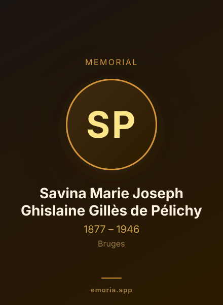Memorial portrait of Savina Marie Joseph Ghislaine Gillès de Pélichy