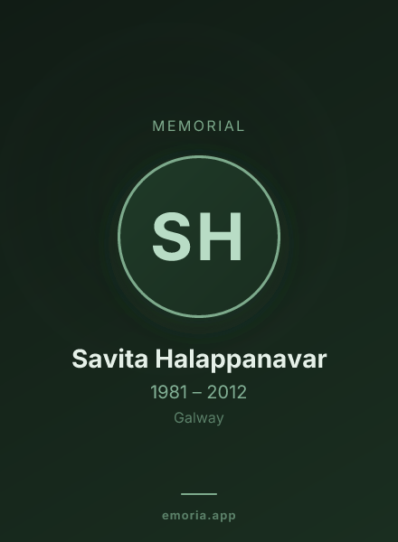 Memorial portrait of Savita Halappanavar