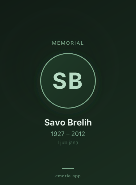 Memorial portrait of Savo Brelih