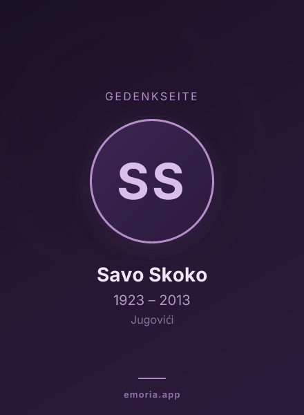 Gedenkportrait von Savo Skoko