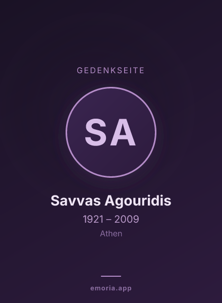 Gedenkportrait von Savvas Agouridis
