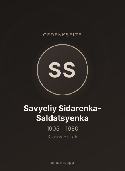 Gedenkportrait von Savyeliy Sidarenka-Saldatsyenka