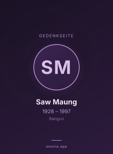 Gedenkportrait von Saw Maung