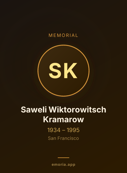 Memorial portrait of Saweli Wiktorowitsch Kramarow