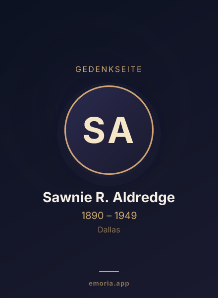 Gedenkportrait von Sawnie R. Aldredge
