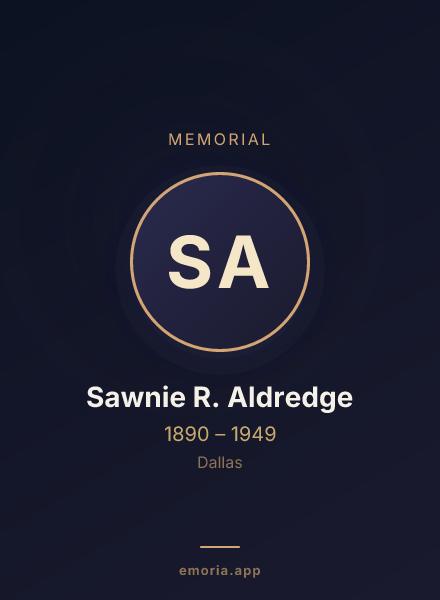 Memorial portrait of Sawnie R. Aldredge