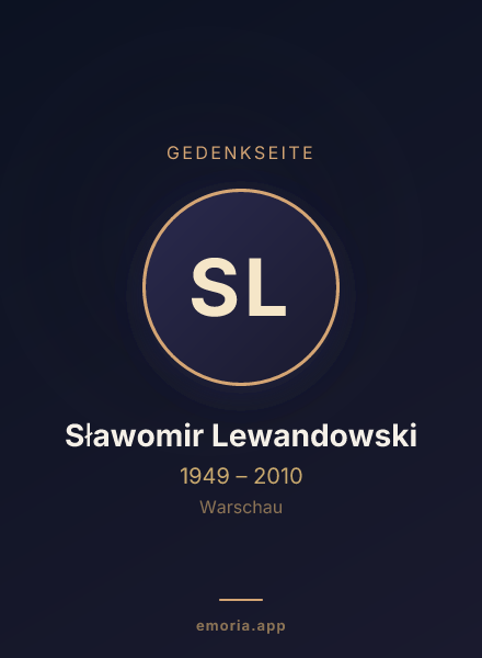 Gedenkportrait von Sławomir Lewandowski