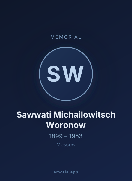Memorial portrait of Sawwati Michailowitsch Woronow