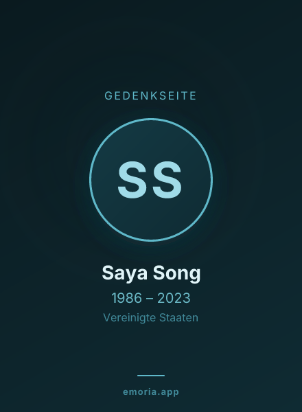 Gedenkportrait von Saya Song