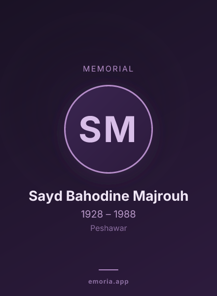 Memorial portrait of Sayd Bahodine Majrouh