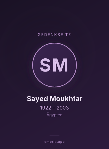 Gedenkportrait von Sayed Moukhtar