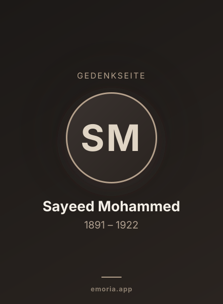 Gedenkportrait von Sayeed Mohammed