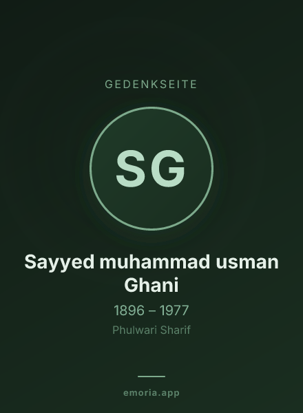 Gedenkportrait von Sayyed muhammad usman Ghani