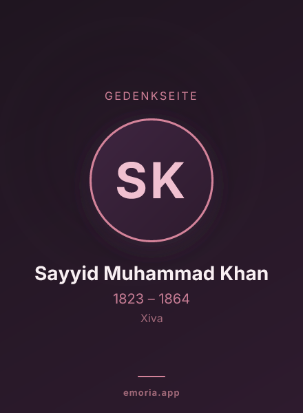 Gedenkportrait von Sayyid Muhammad Khan