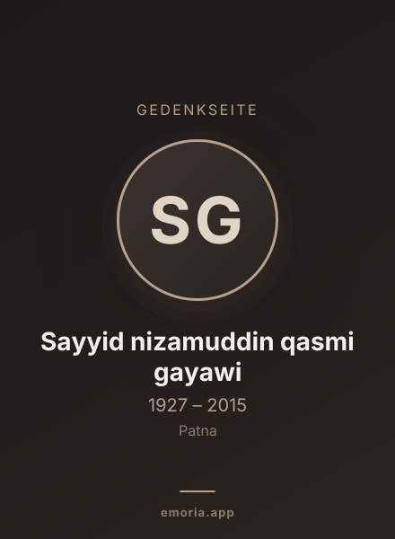 Gedenkportrait von Sayyid nizamuddin qasmi gayawi