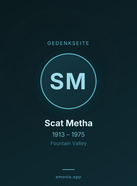 Gedenkportrait von Scat Metha