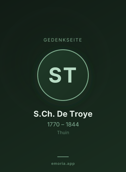 Gedenkportrait von S.Ch. De Troye