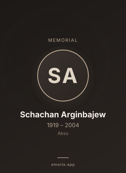 Memorial portrait of Schachan Arginbajew