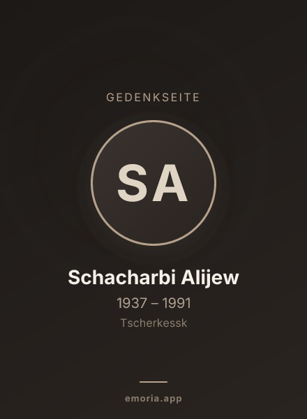 Gedenkportrait von Schacharbi Alijew