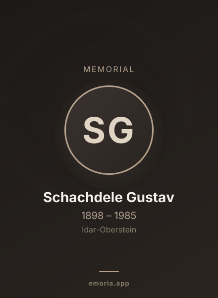 Memorial portrait of Schachdele Gustav