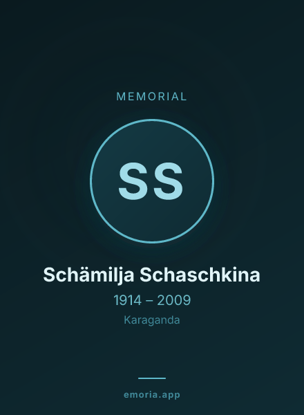Memorial portrait of Schämilja Schaschkina