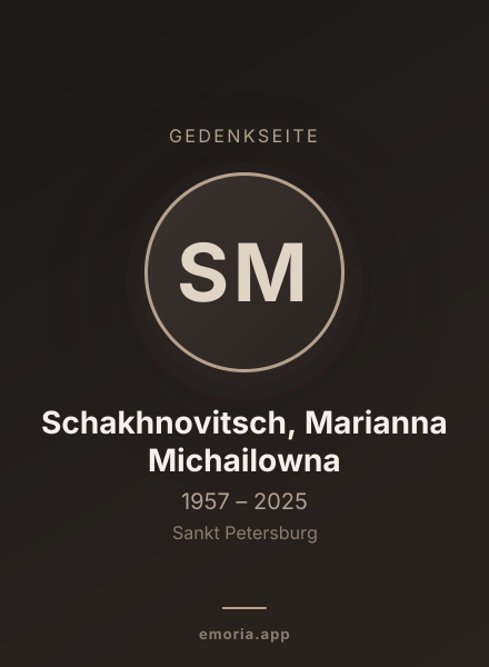 Gedenkportrait von Schakhnovitsch, Marianna Michailowna