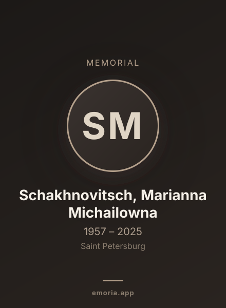 Memorial portrait of Schakhnovitsch, Marianna Michailowna